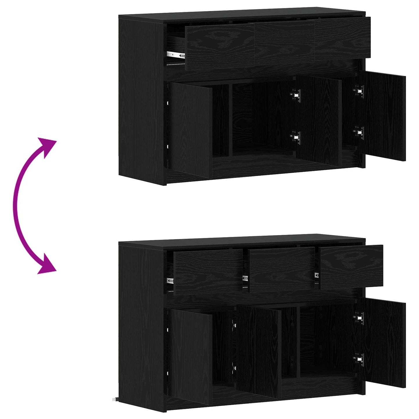 TV-skab 91 x 34 x 61 cm Sort eg Konstrueret træ
