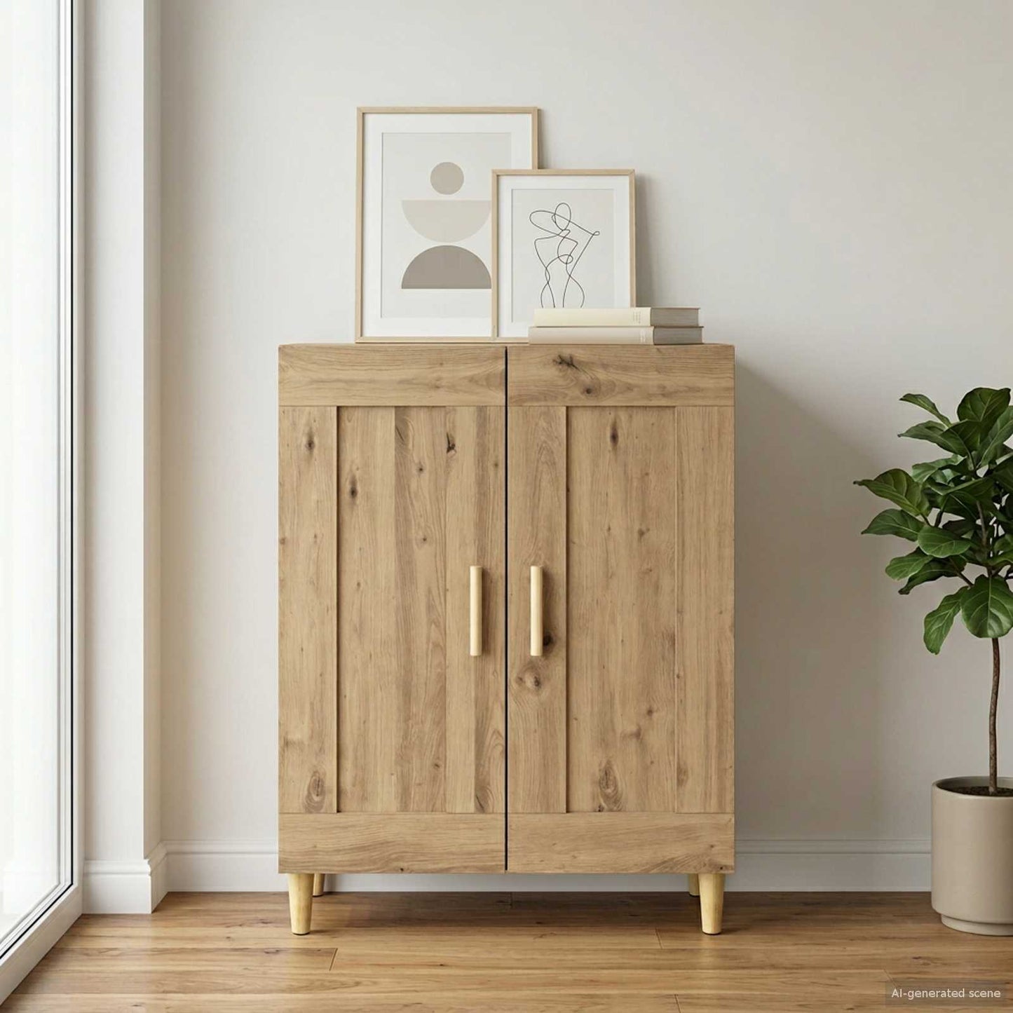 Sideboard Artisan-eg 69,5 x 34 x 90 cm Konstrueret træ