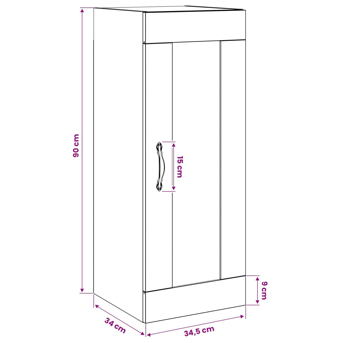 Vægskab Gammelt træ 34,5 x 34 x 90 cm Konstrueret træ
