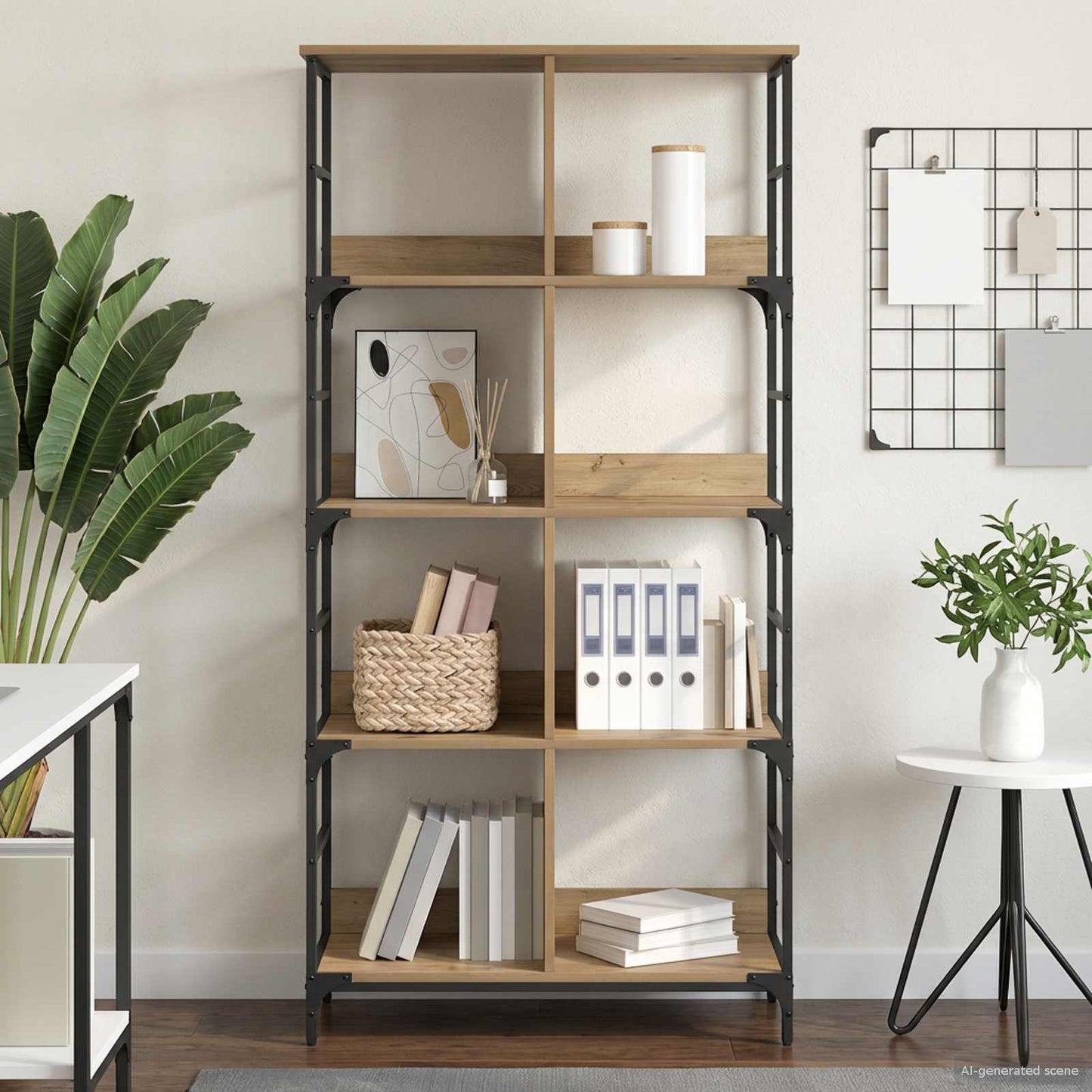 Bogreol 4 niveauer 78,5 x 33 x 153 cm metal PB Artisan-eg