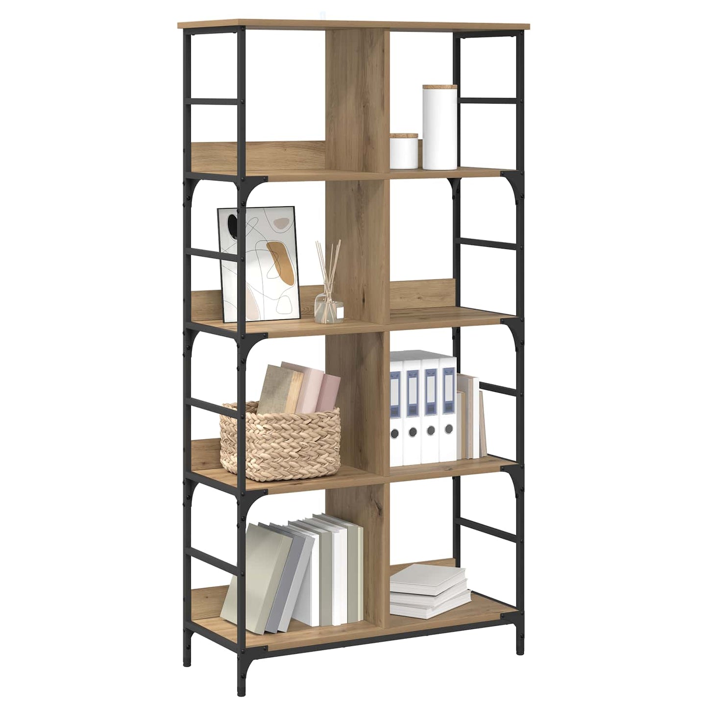 Bogreol 4 niveauer 78,5 x 33 x 153 cm metal PB Artisan-eg