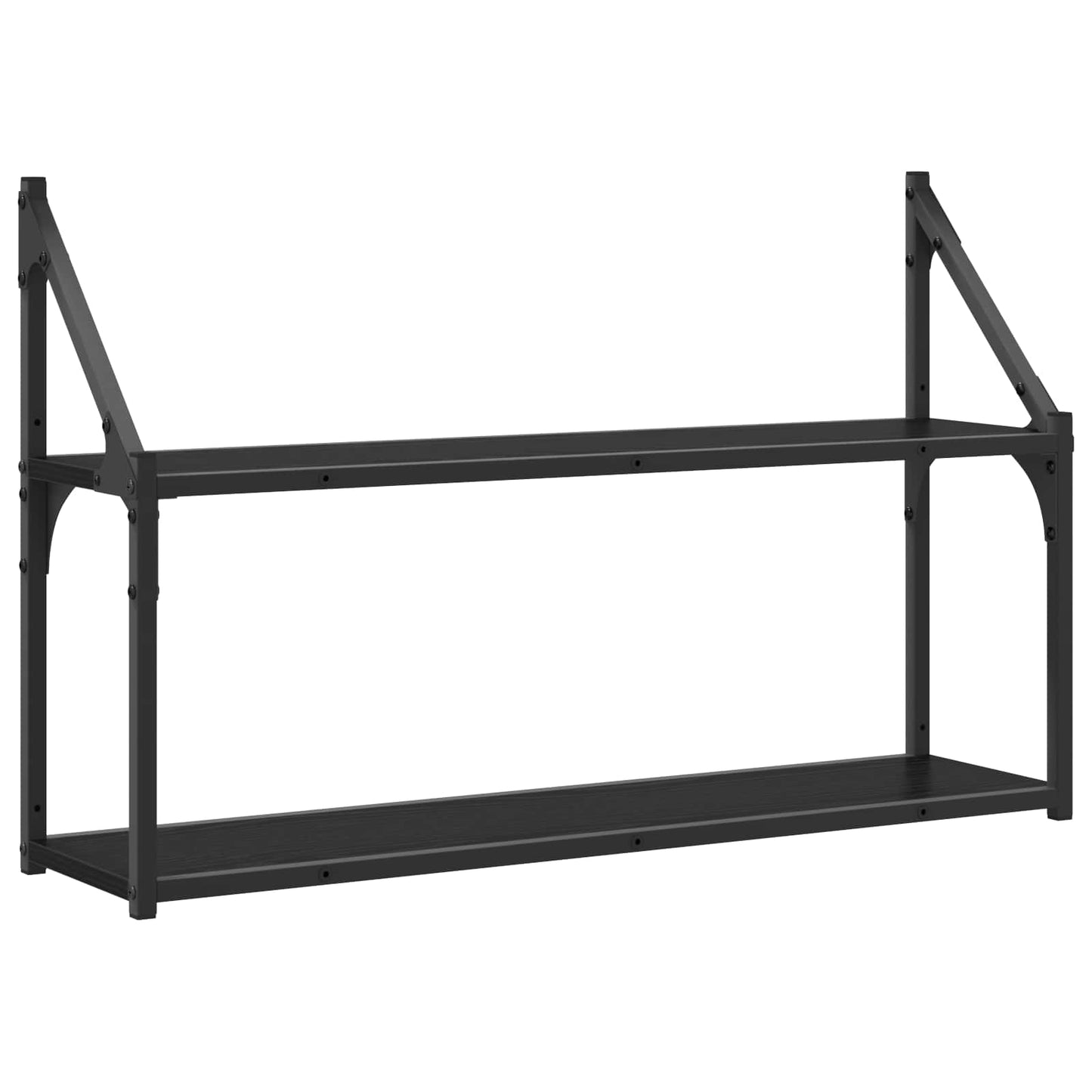 Væghylde Vægmonteret Sort eg 80 x 21 x 51 cm metal PB