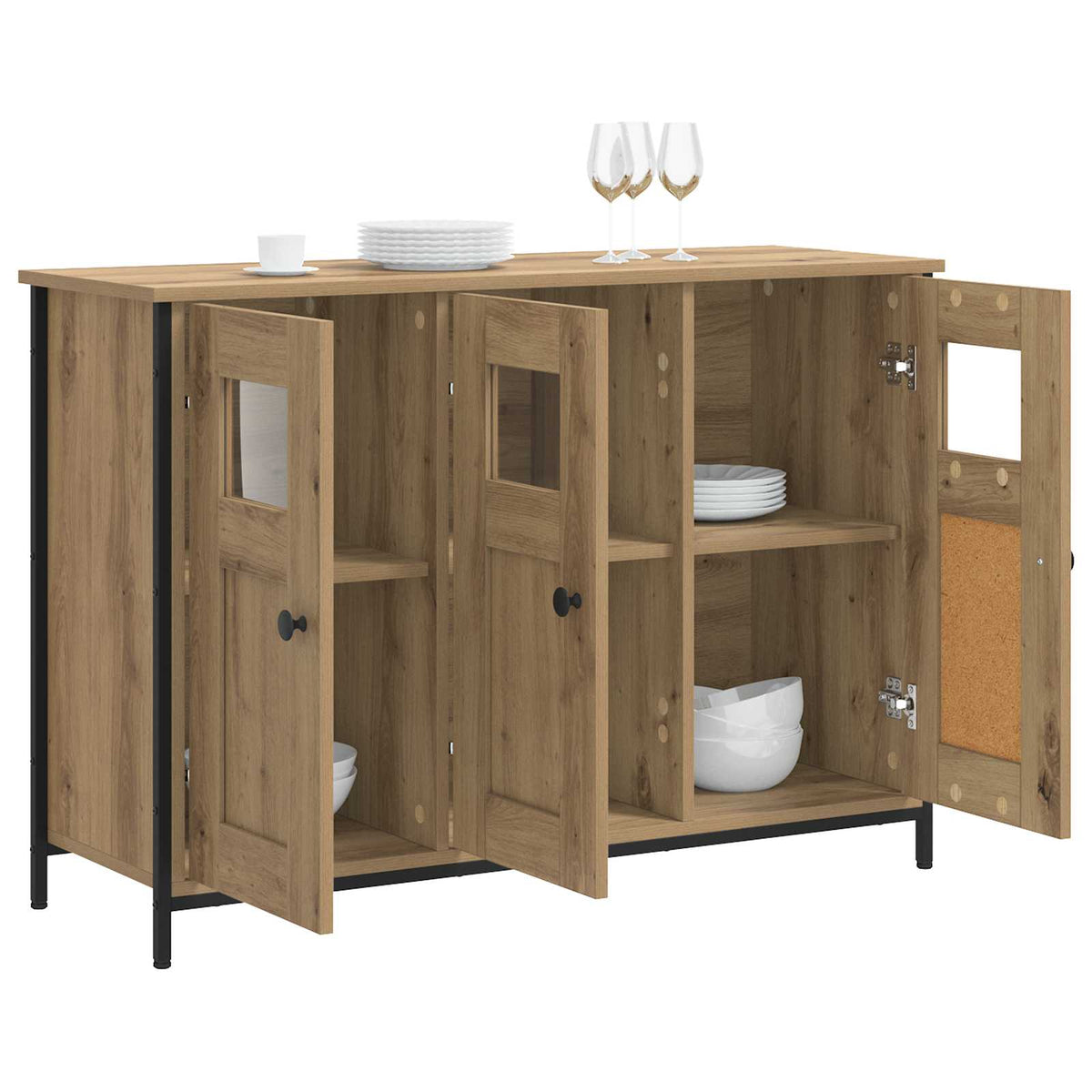 Sideboard Artisan-eg 100 x 35 x 70 cm Konstrueret træ