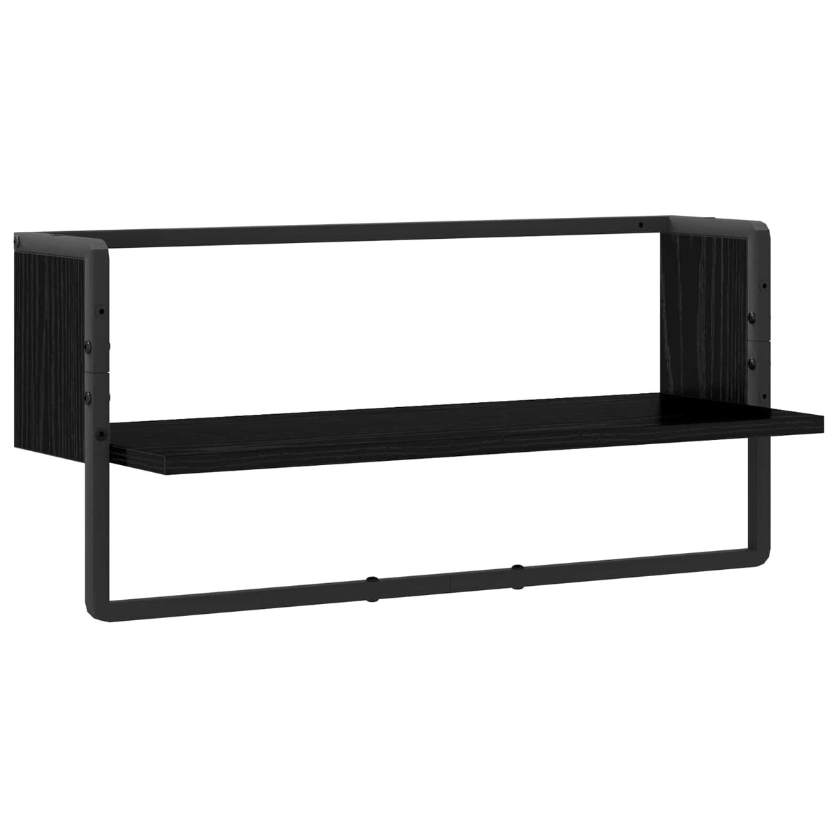 Væghylde Vægmonteret Sort eg 65 x 25 x 30 cm metal PB