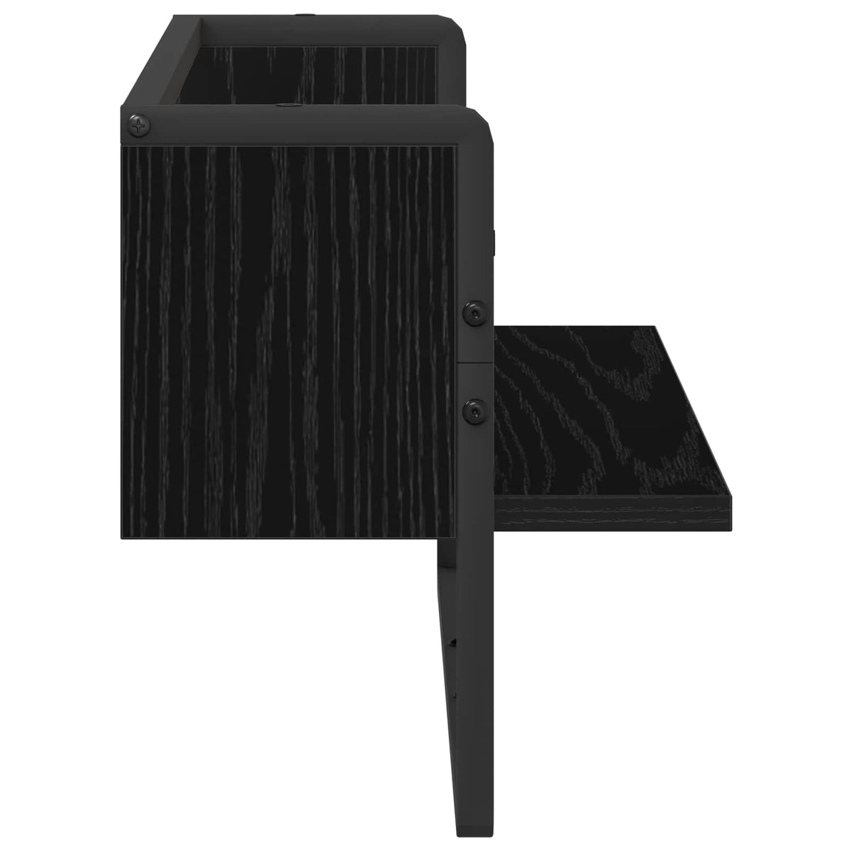 Væghylde Vægmonteret Sort eg 65 x 25 x 30 cm metal PB
