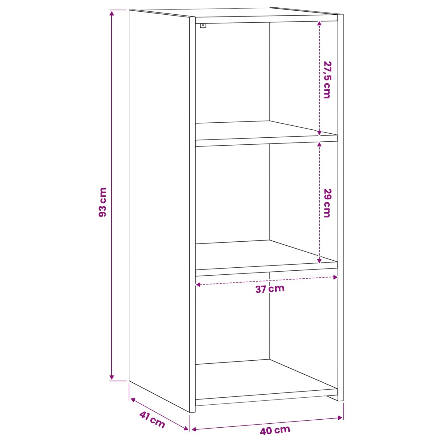 Sideboard Gammelt træ 40 x 41 x 93 cm Konstrueret træ