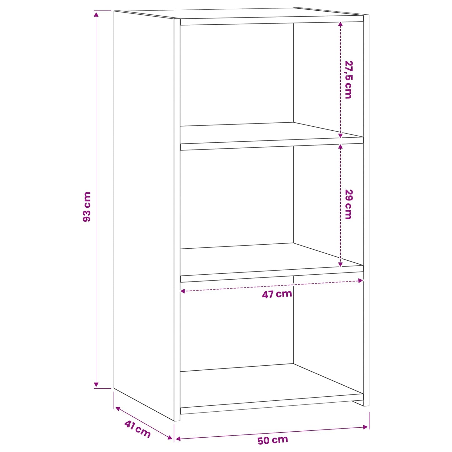 Sideboard Sort eg 50 x 41 x 93 cm Konstrueret træ