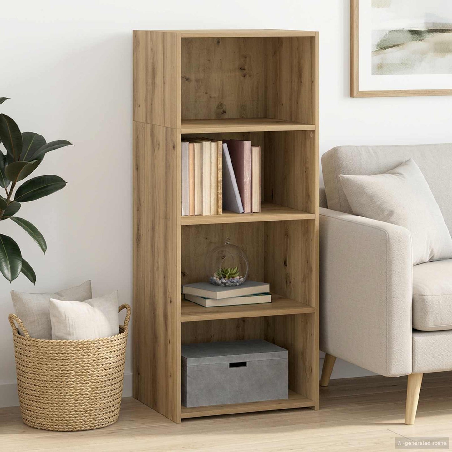 Highboard Artisan-eg 50 x 41 x 124 cm Konstrueret træ