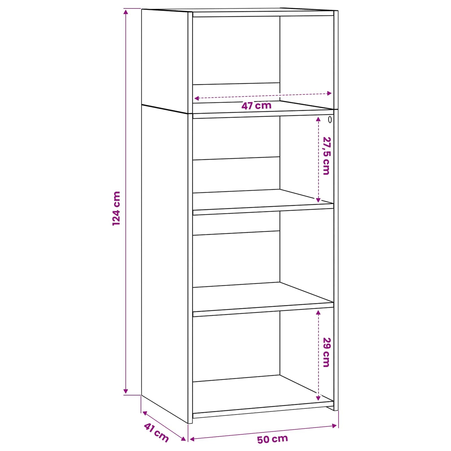 Highboard Artisan-eg 50 x 41 x 124 cm Konstrueret træ