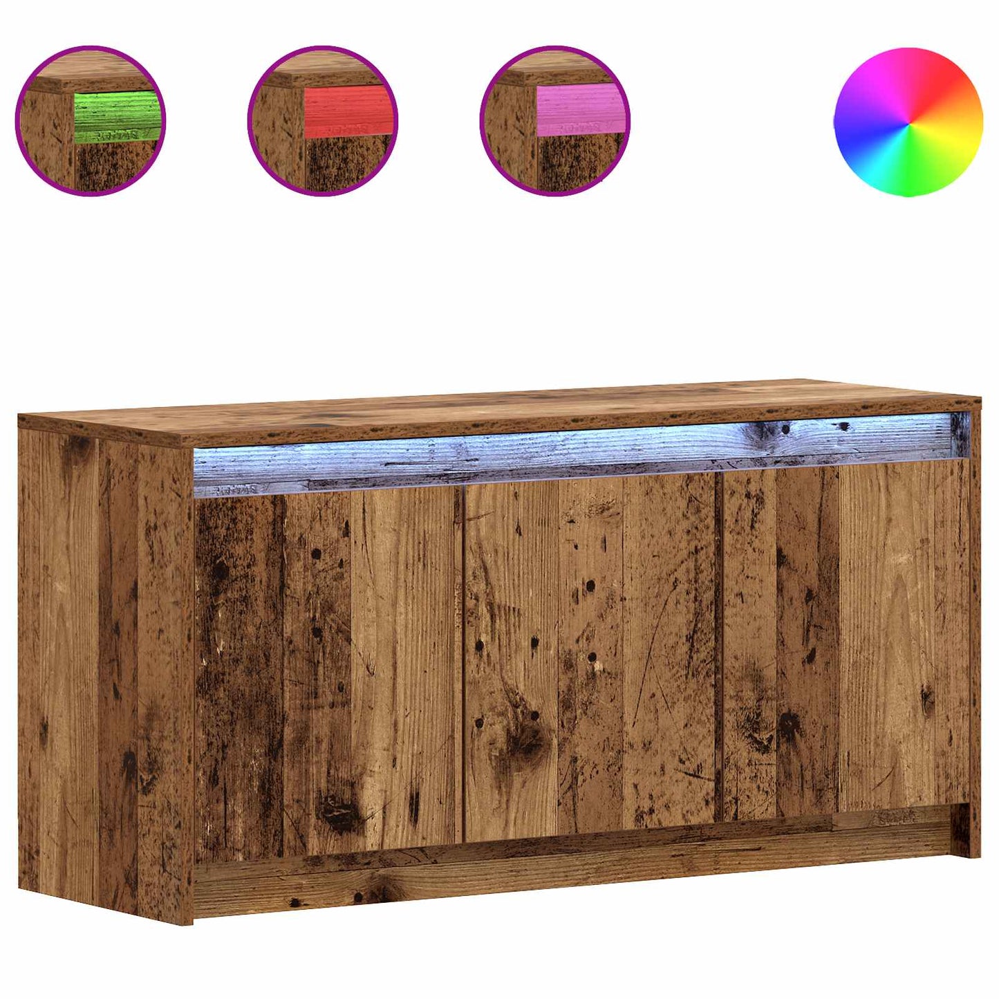 TV-skab 100 x 34 x 50 cm Gammelt træ Konstrueret træ