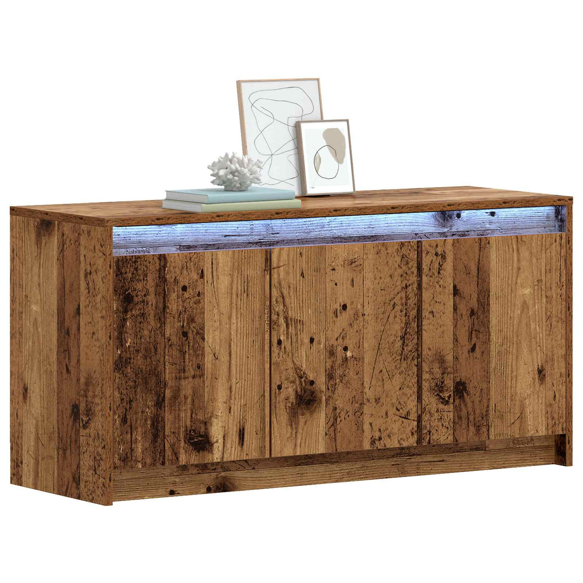 TV-skab 100 x 34 x 50 cm Gammelt træ Konstrueret træ