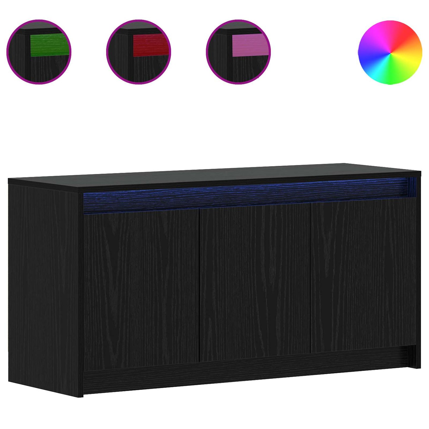 TV-skab 100 x 34 x 50 cm Sort eg Konstrueret træ