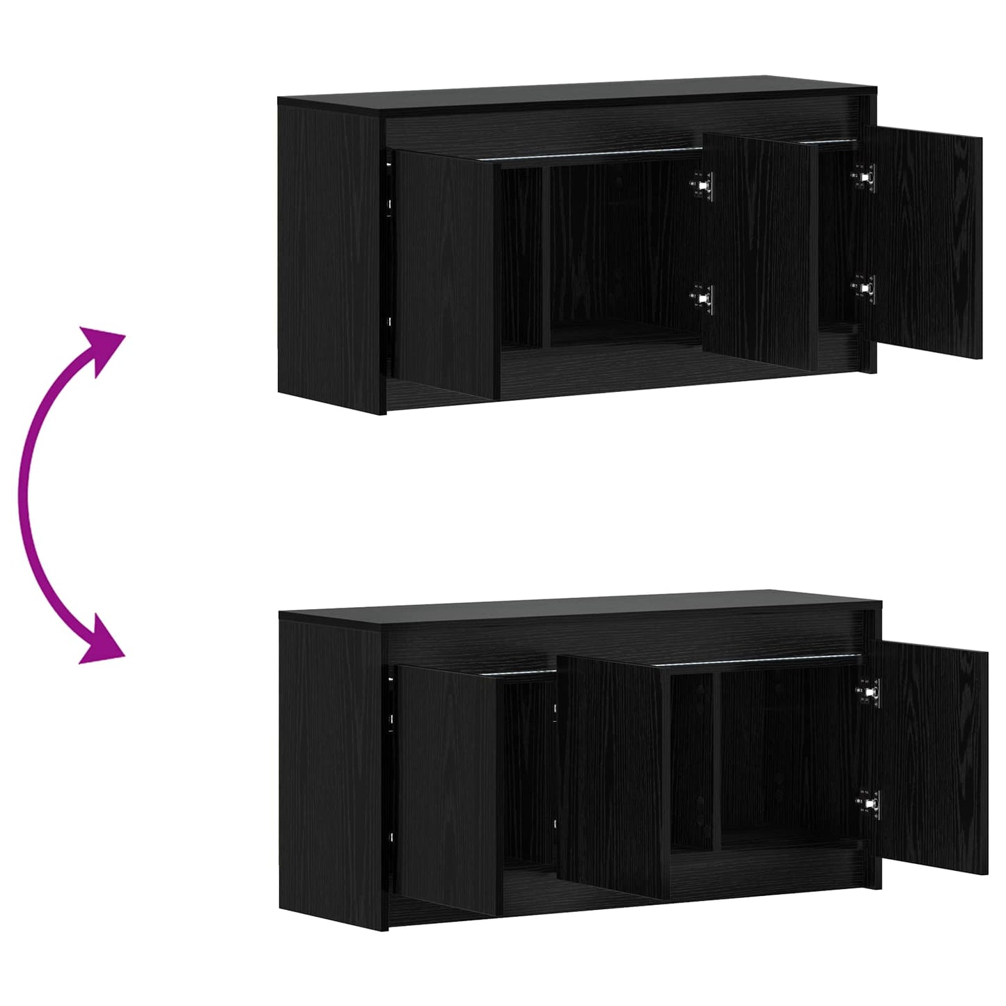 TV-skab 100 x 34 x 50 cm Sort eg Konstrueret træ