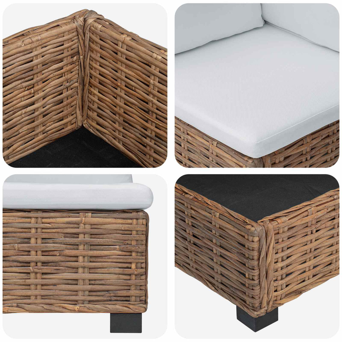 Hjørnesofa med puder GENDT Naturlig rattan Naturfarvet