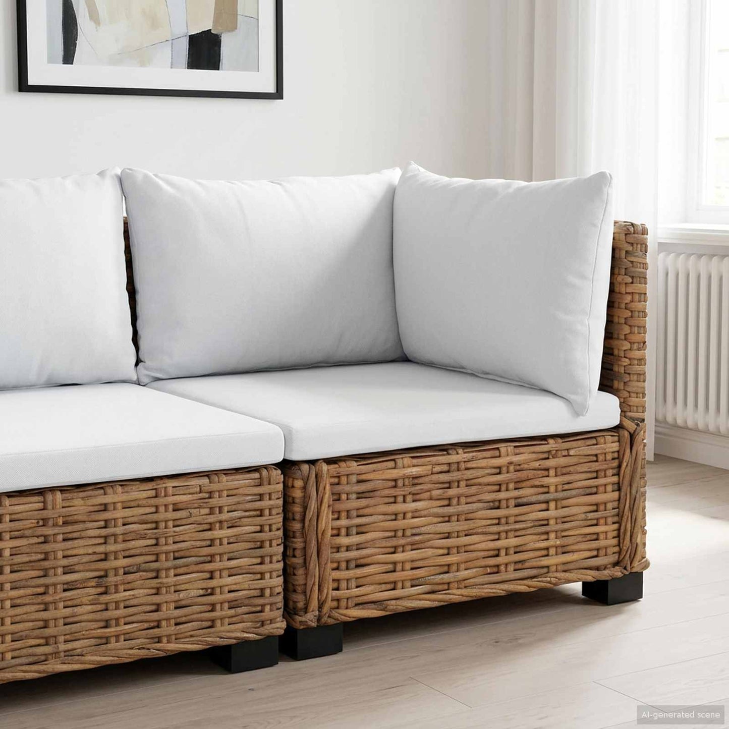 Hjørnesofa med puder GENDT Naturlig rattan Naturfarvet