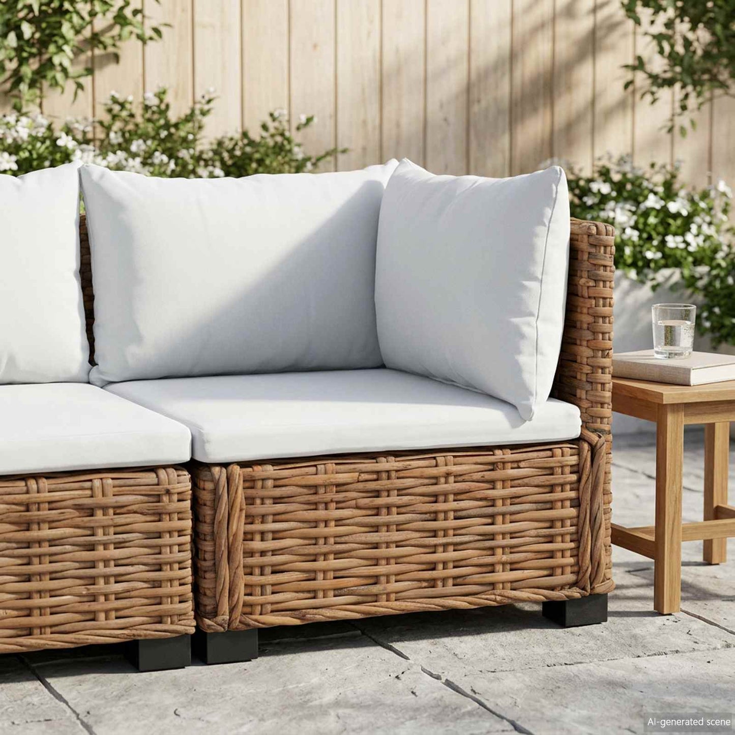 Hjørnesofa med puder GENDT Naturlig rattan Naturfarvet