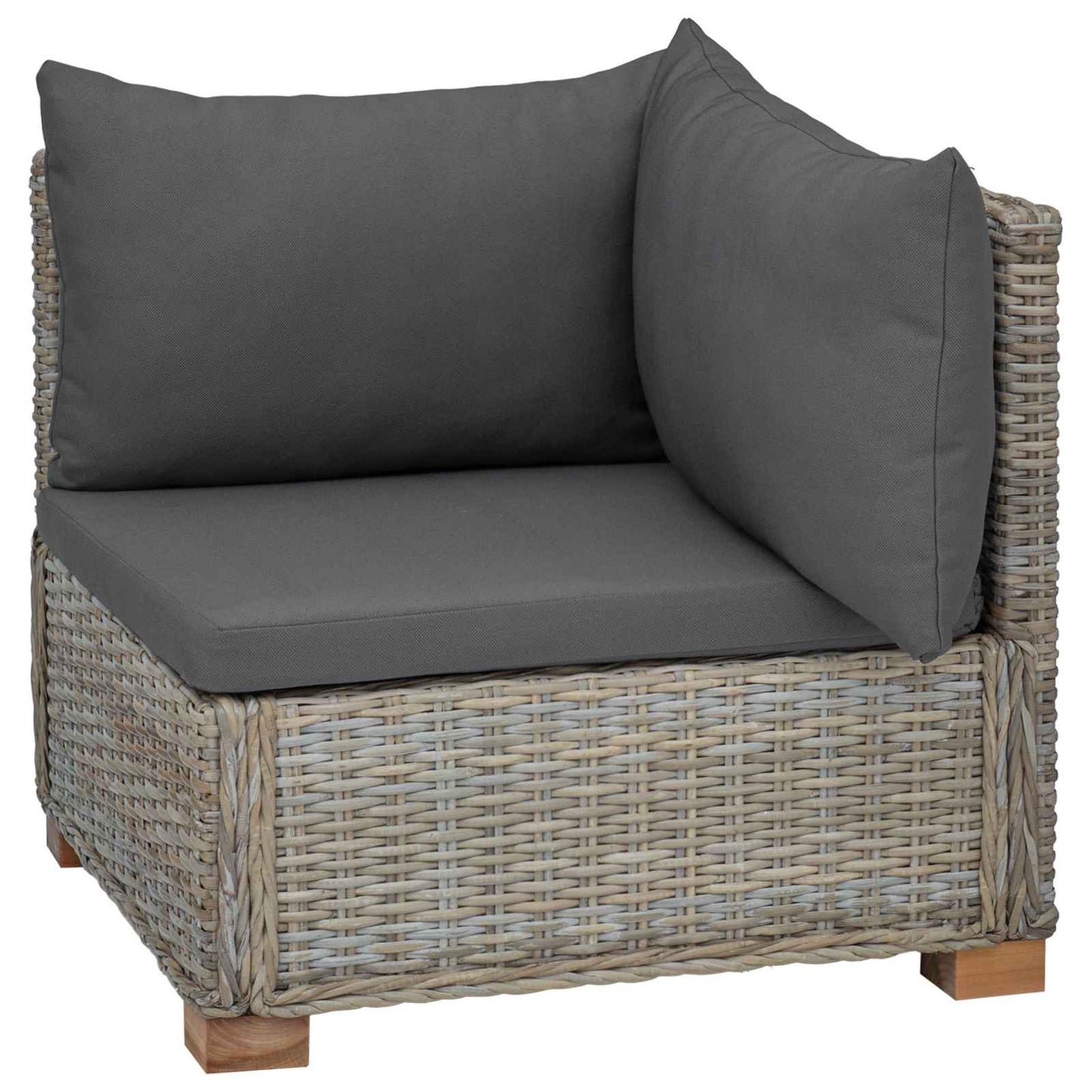 Hjørnesofa med puder GENDT Naturlig rattan Kubu Grå