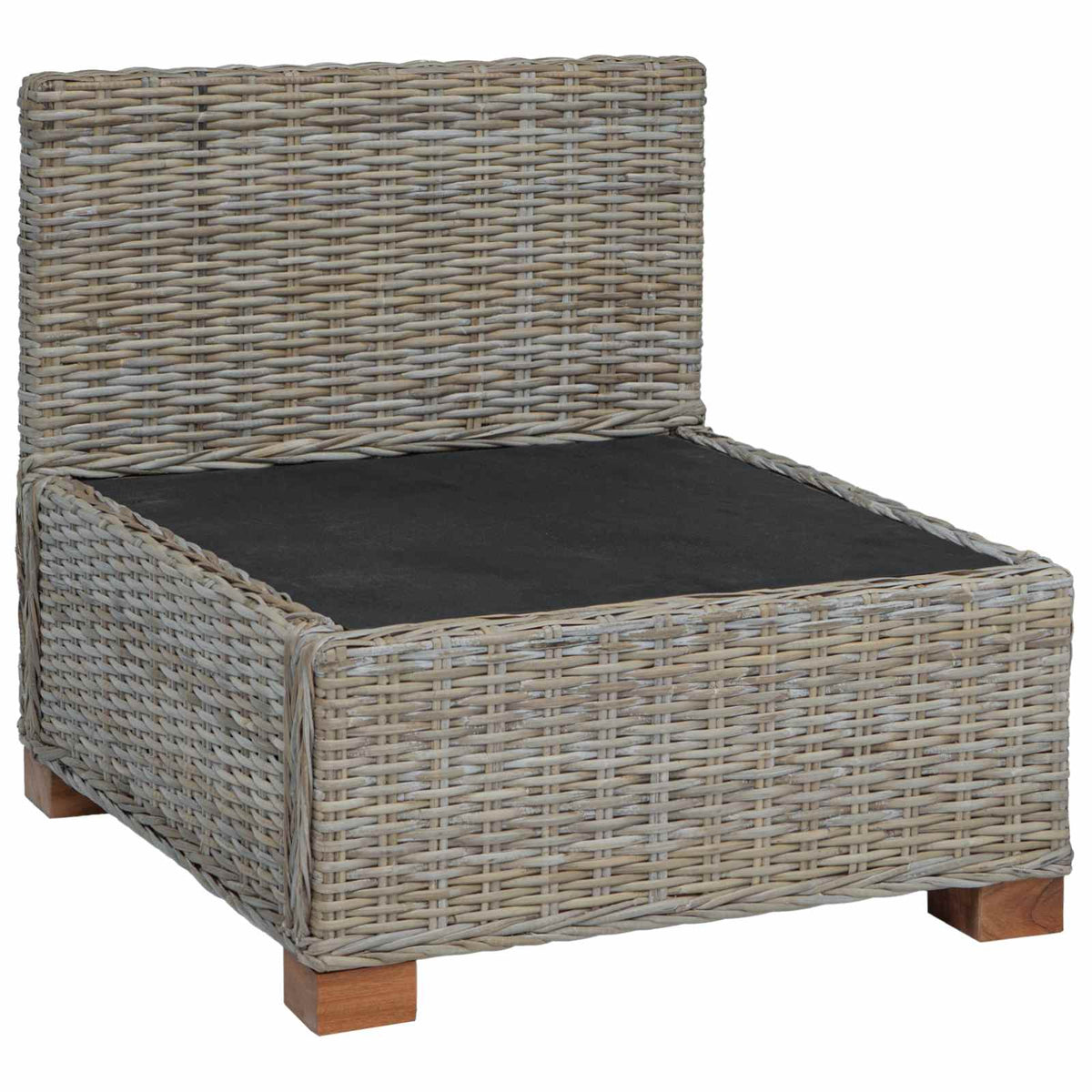 Mellemsofa med puder GENDT Naturlig rattan Kubu Grå