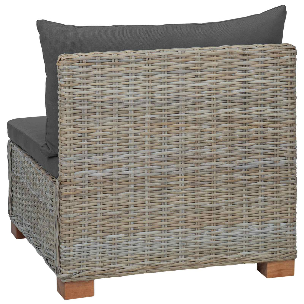 Mellemsofa med puder GENDT Naturlig rattan Kubu Grå