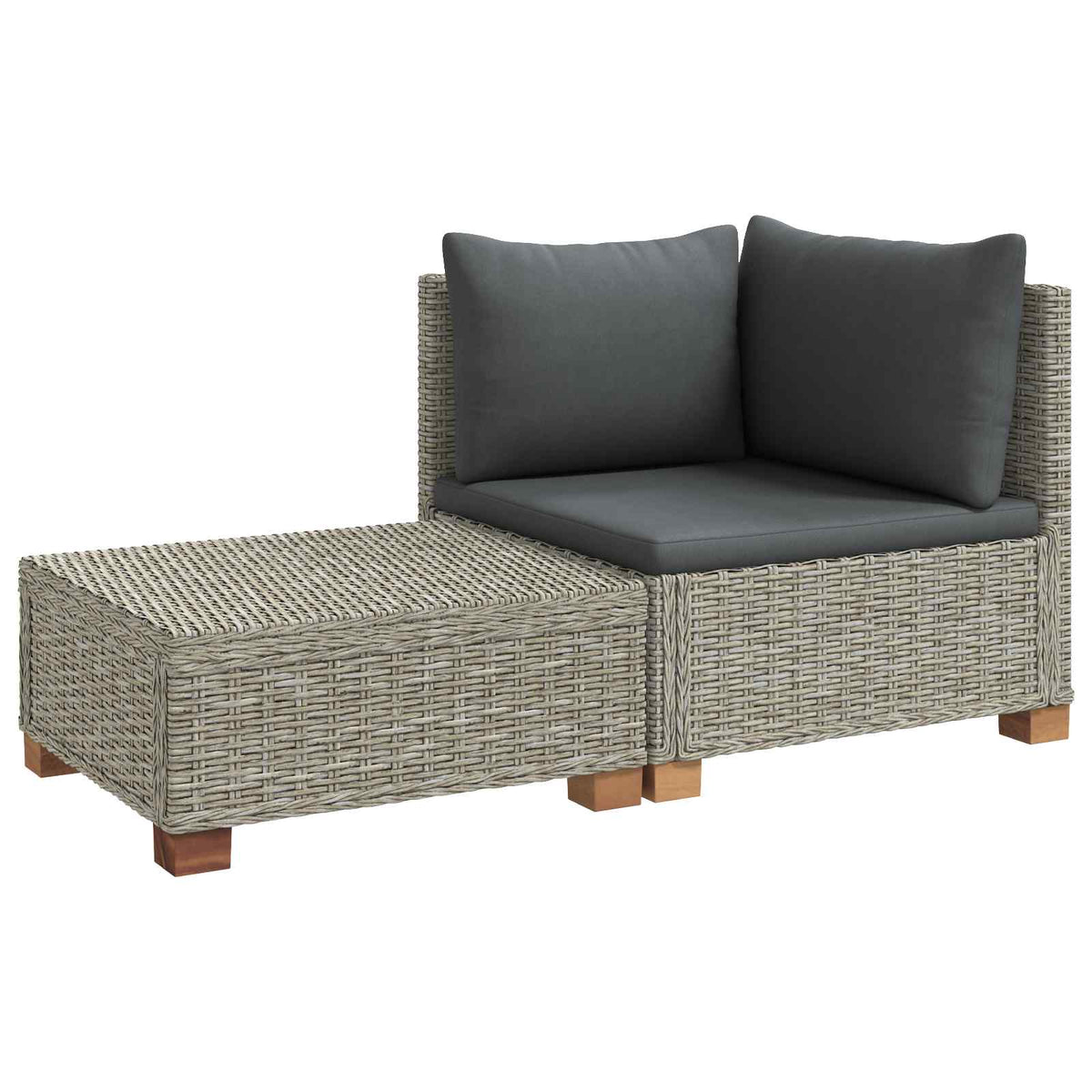 2 stk. Rattan Lounge Sæt med Puder GENDT Naturlig rattan