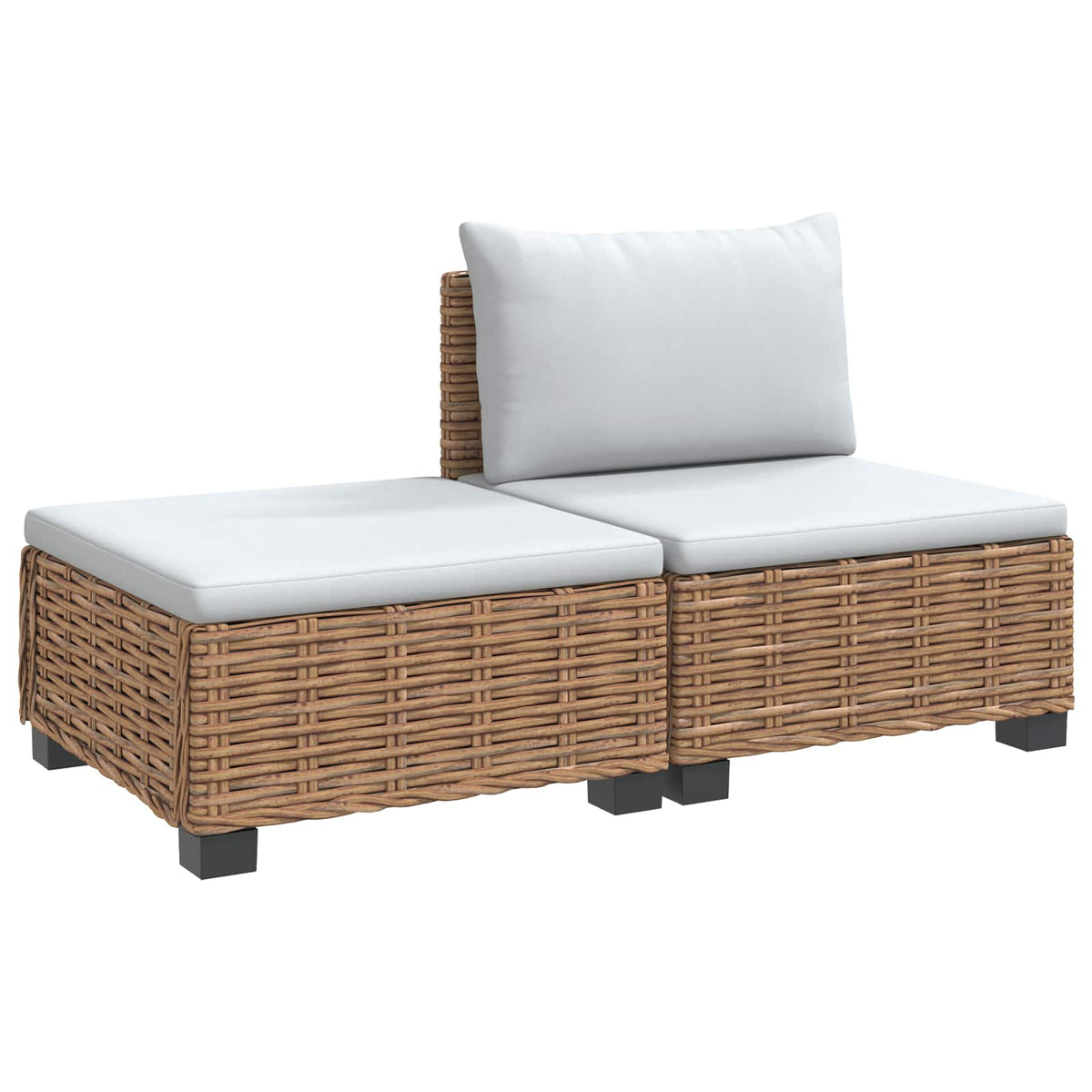 2 stk. Rattan Lounge Sæt med Puder GENDT Naturlig rattan