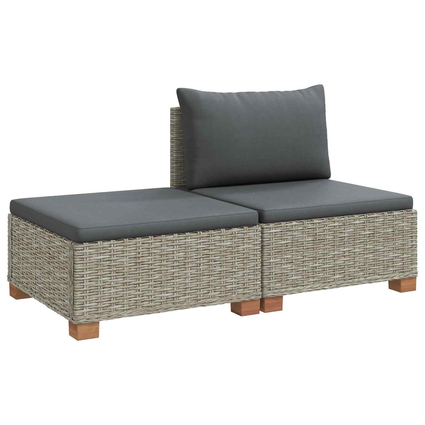 2 stk. Rattan Lounge Sæt med Puder GENDT Naturlig rattan