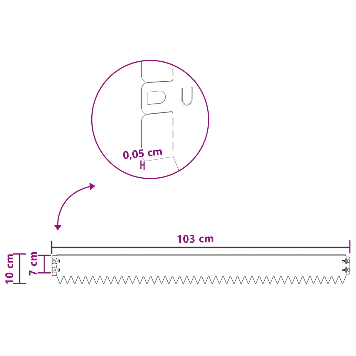 Plænekant 10 stk. 103 x 10 cm Stål Antracit
