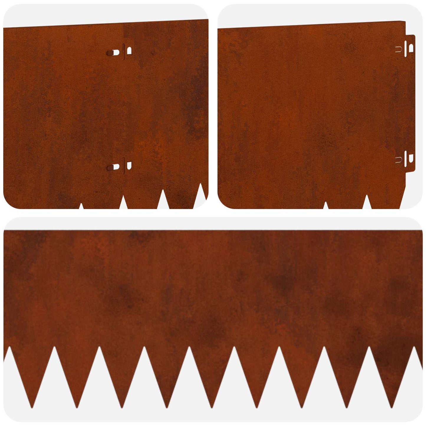Plænekant 10 stk. 103 x 25 cm Stål Rusten