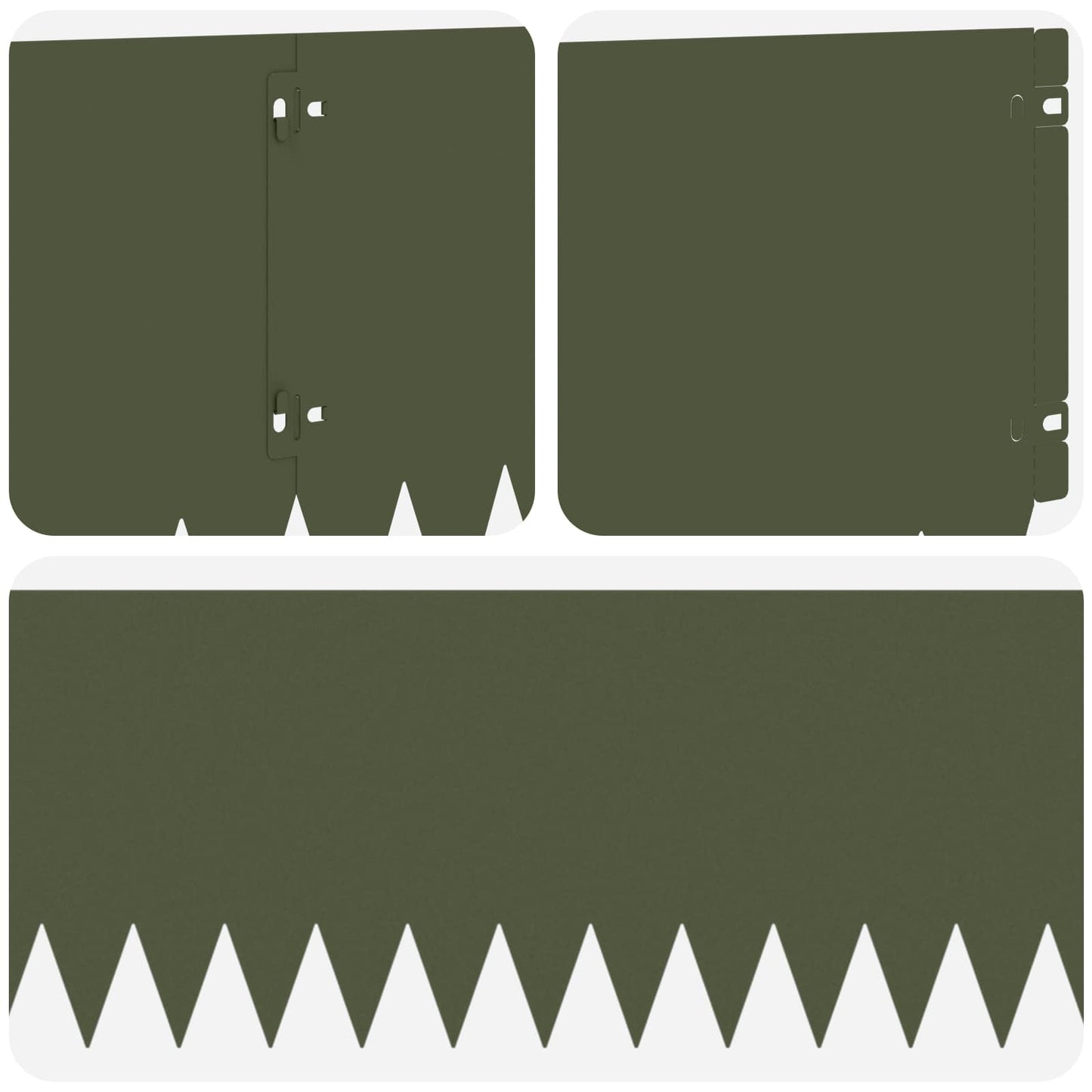Plænekant 10 stk. 103 x 25 cm Stål Olivengrøn