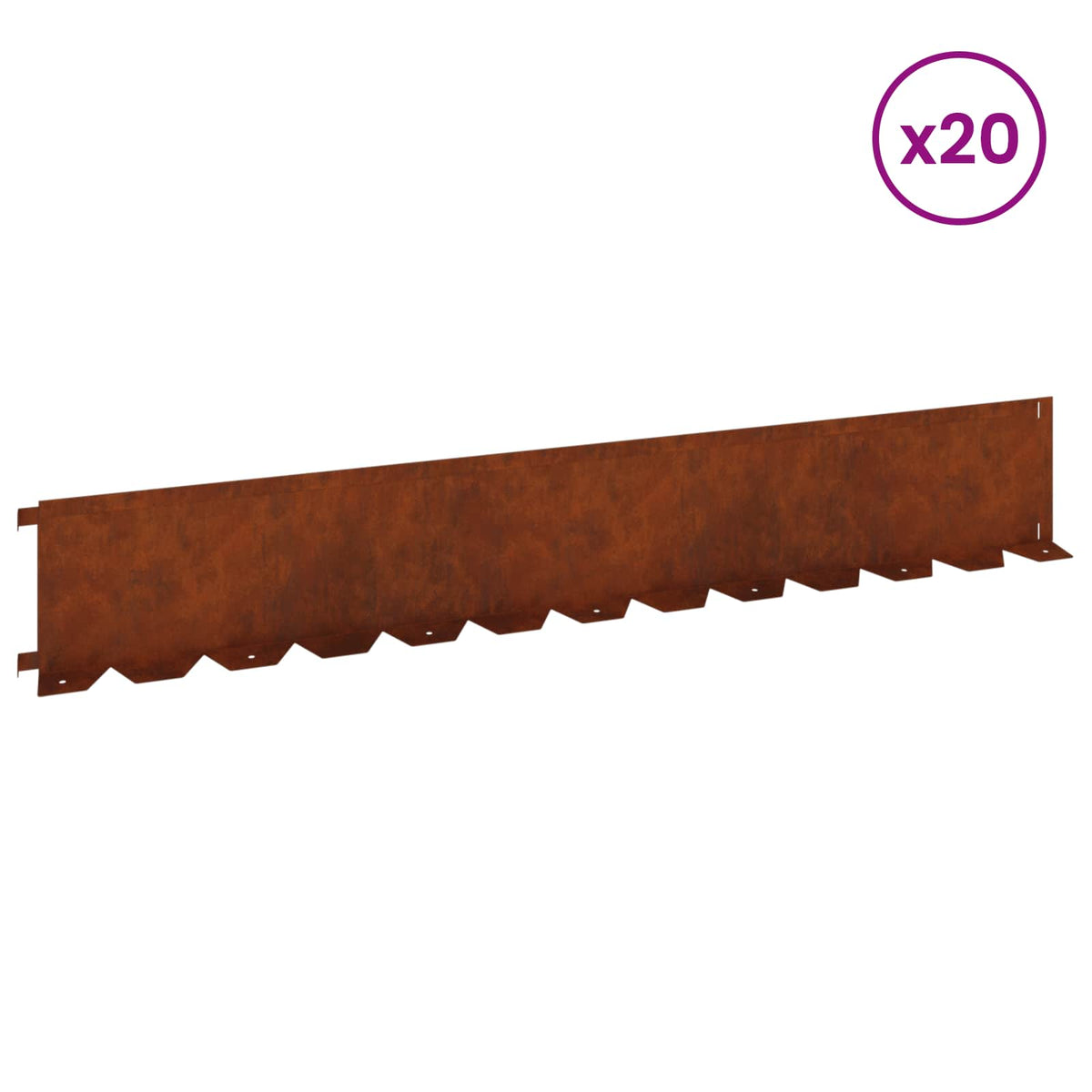 Plænekant 20 stk. 102 x 15 x 4 cm Stål Rusten