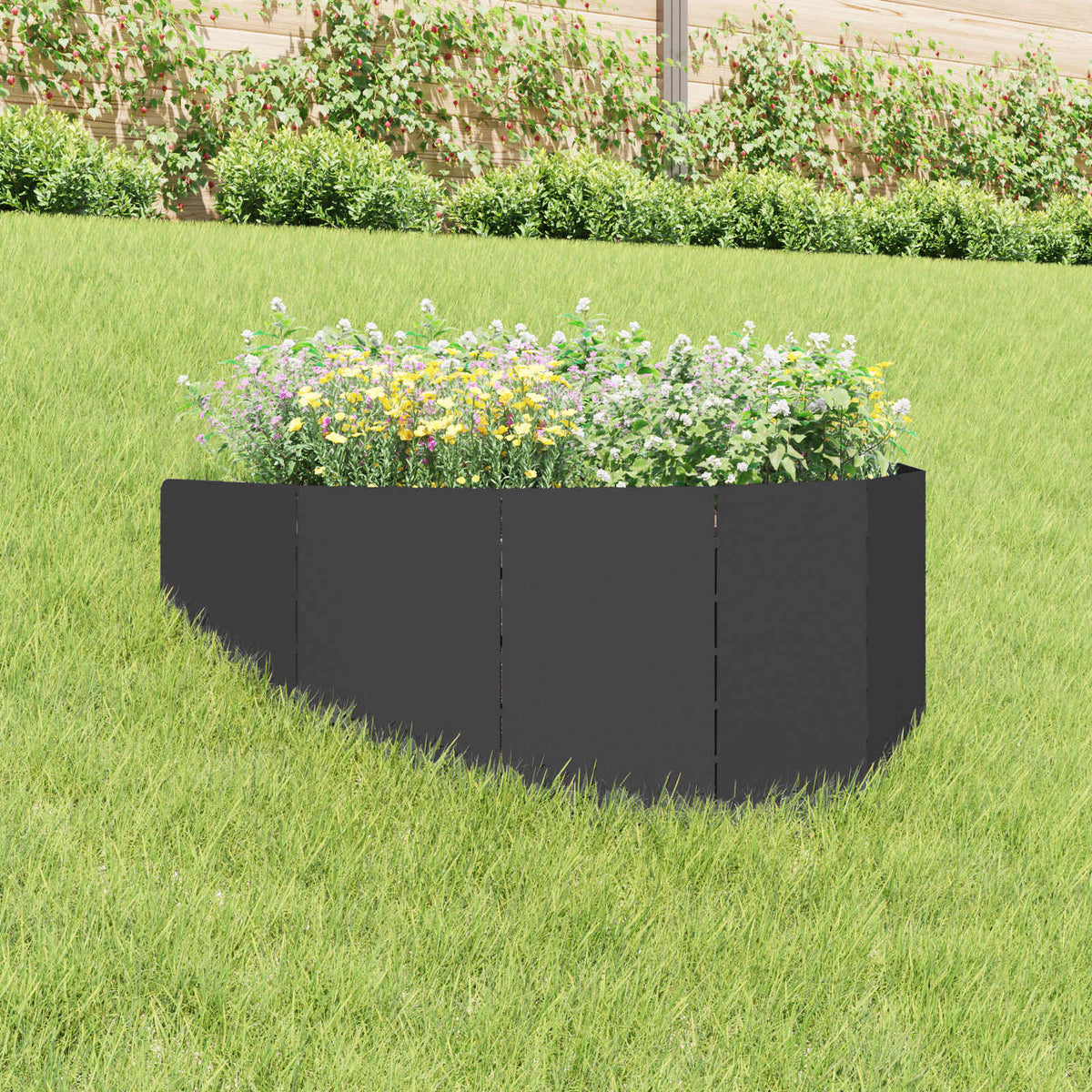 Plænekant 100 x 45 cm Stål Sort