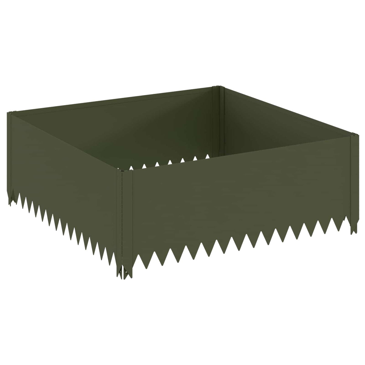Plænekant 4 stk. 100 x 100 x 35 cm Stål Olivengrøn