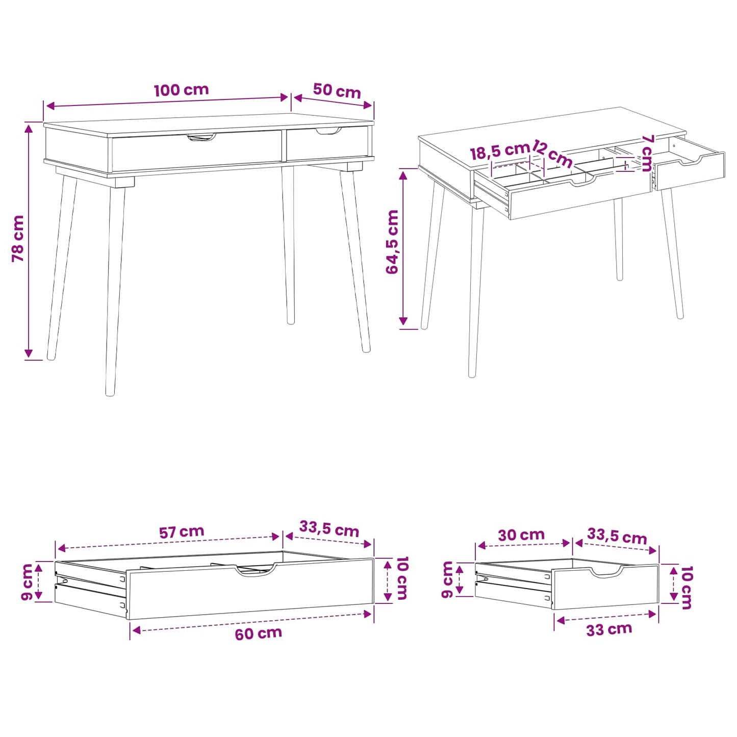 Klædeskab FAUSKE Hvid 100 x 50 x 78 cm