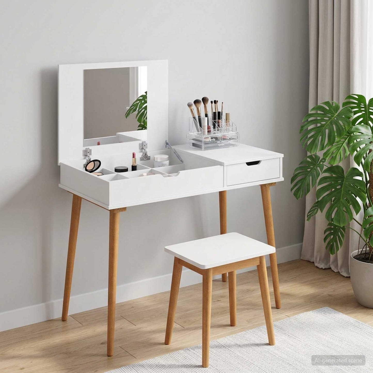 Klædeskab FAUSKE Hvid 100 x 50 x 78 cm