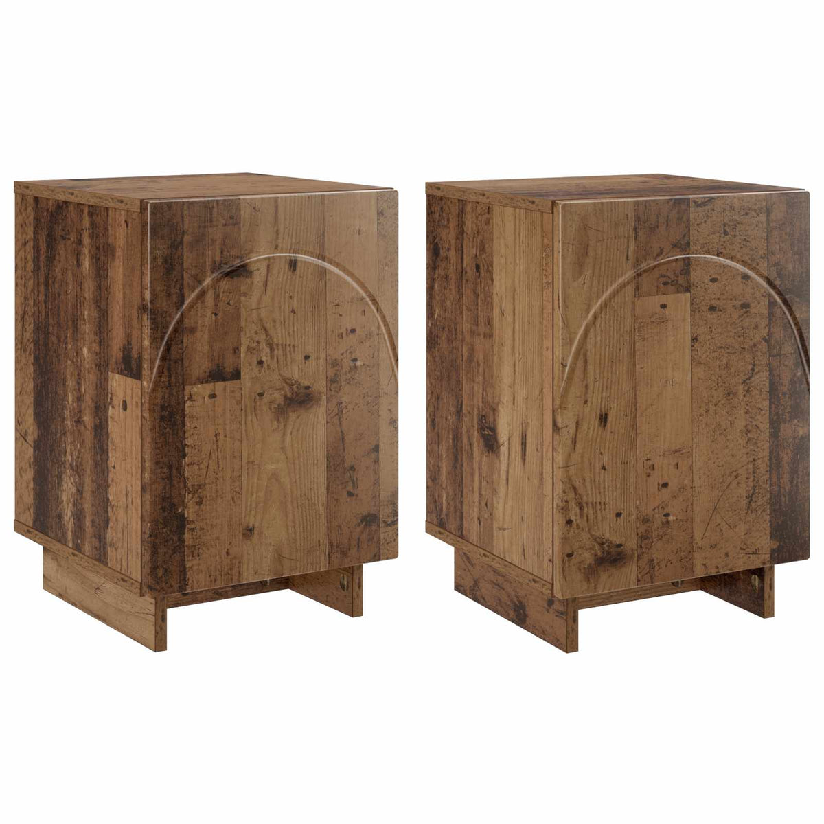 Natskab 2 stk. Gammelt træ 33,5 x 34,5 x 50 cm Konstrueret træ