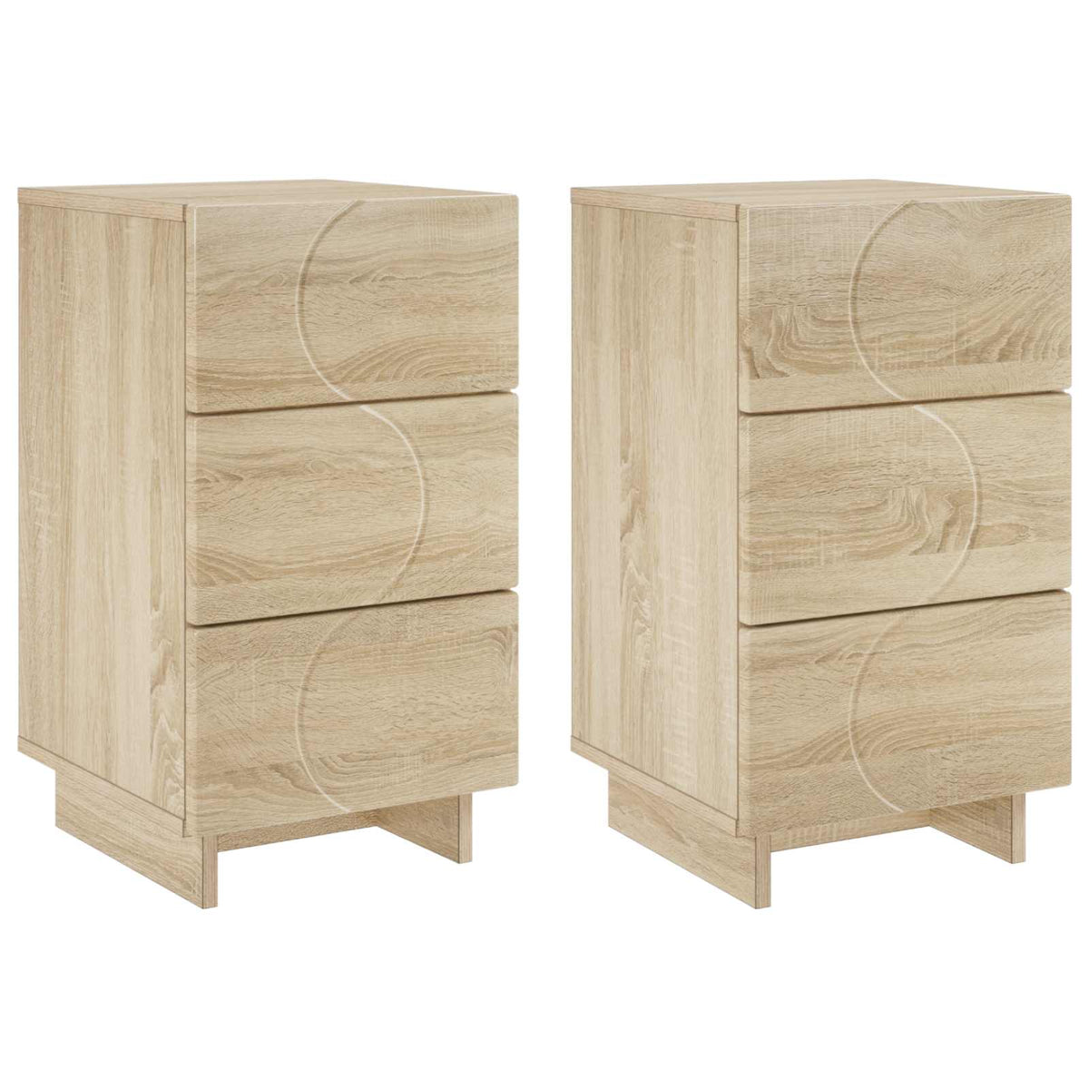 Natskab 2 stk. Sonoma-eg 33,5 x 34,5 x 60 cm Konstrueret træ