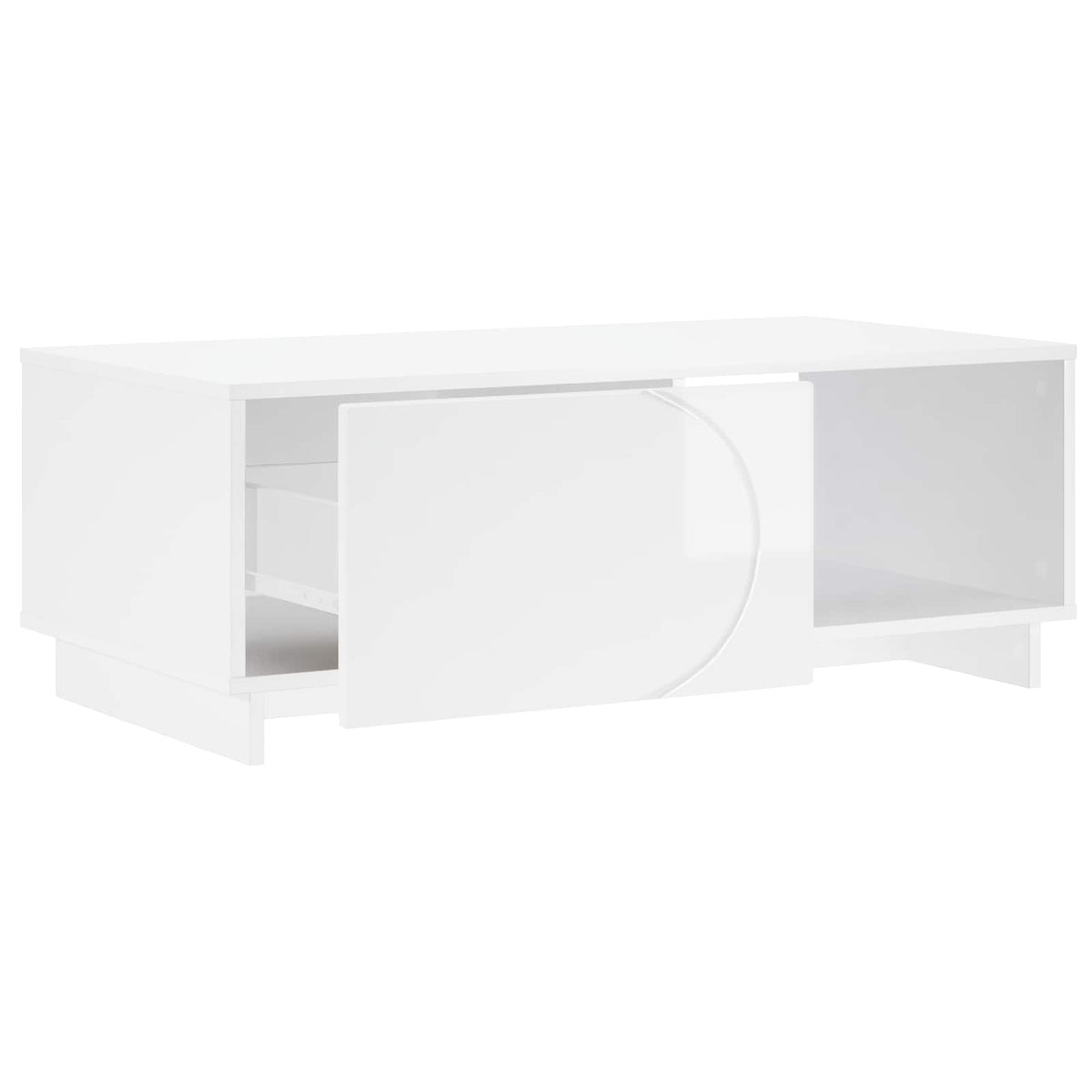 Sofabord Hvid højglans 95 x 50,5 x 35 cm Konstrueret træ