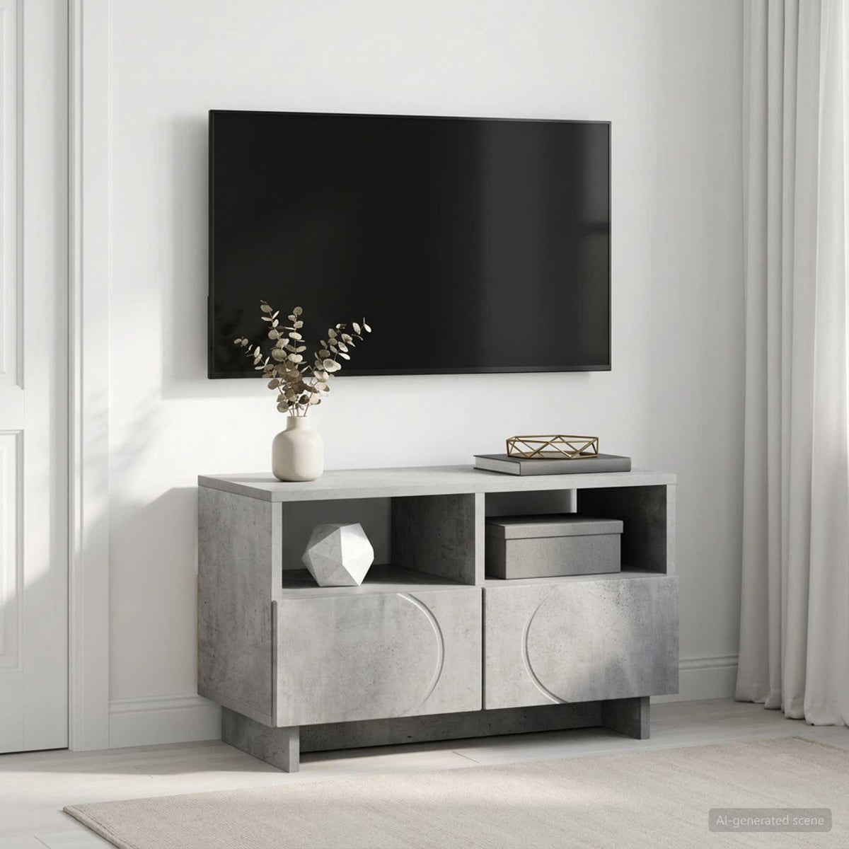 TV-bord 60 x 34,5 x 40 cm Betongrå Konstrueret træ