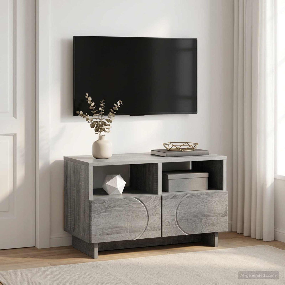 TV-bord 60 x 34,5 x 40 cm Grå Sonoma Konstrueret træ