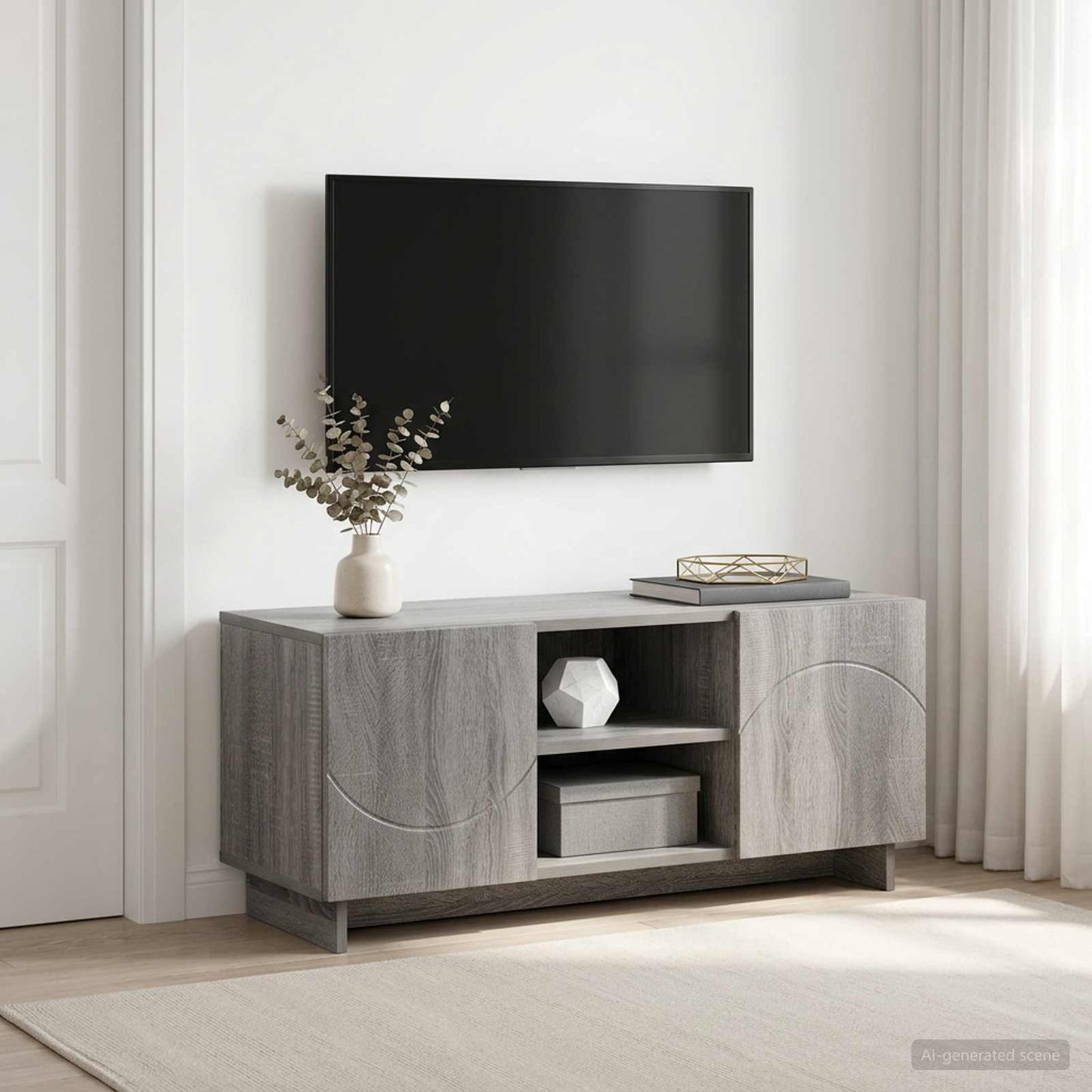 TV-bord 90 x 34.5 x 40 cm Grå Sonoma Konstrueret træ