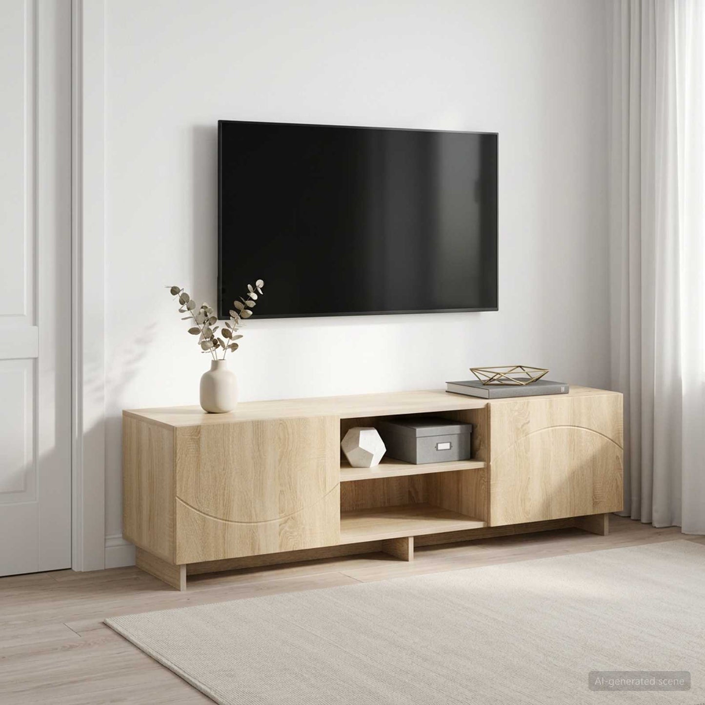 TV-bord 140 x 34.5 x 40 cm Sonoma-eg Konstrueret træ