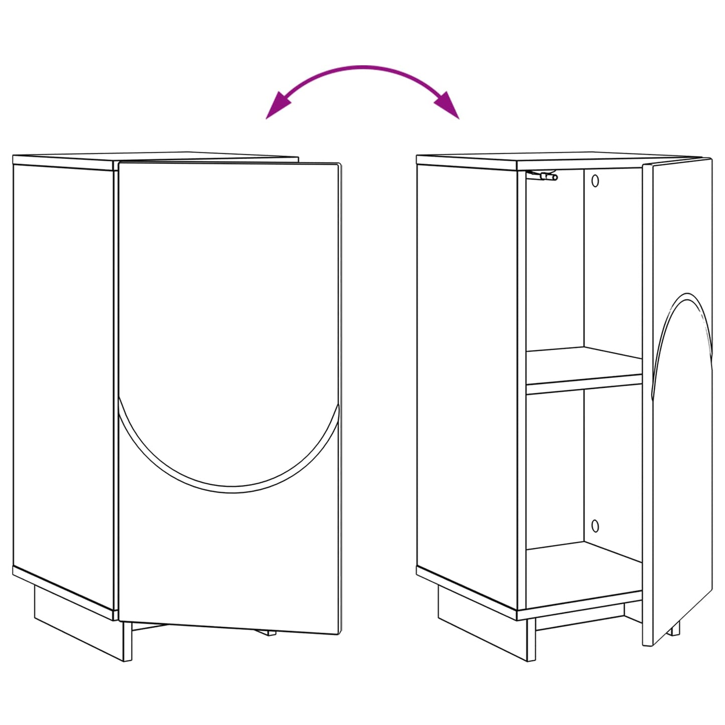 Skænk Hvid 33.5 x 34.5 x 75 cm Konstrueret træ