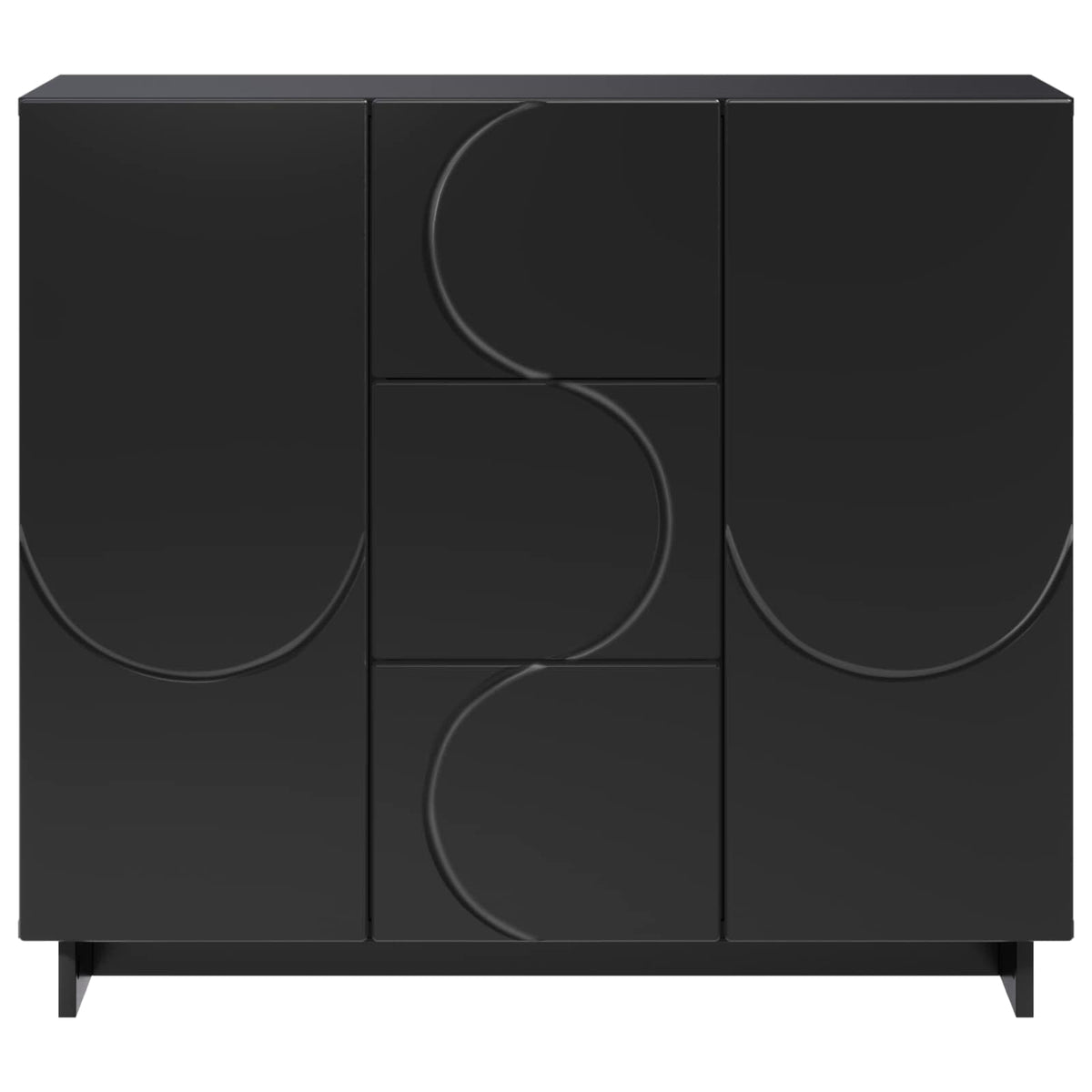 Sideboard Sort 85.5 x 31 x 75 cm Konstrueret træ