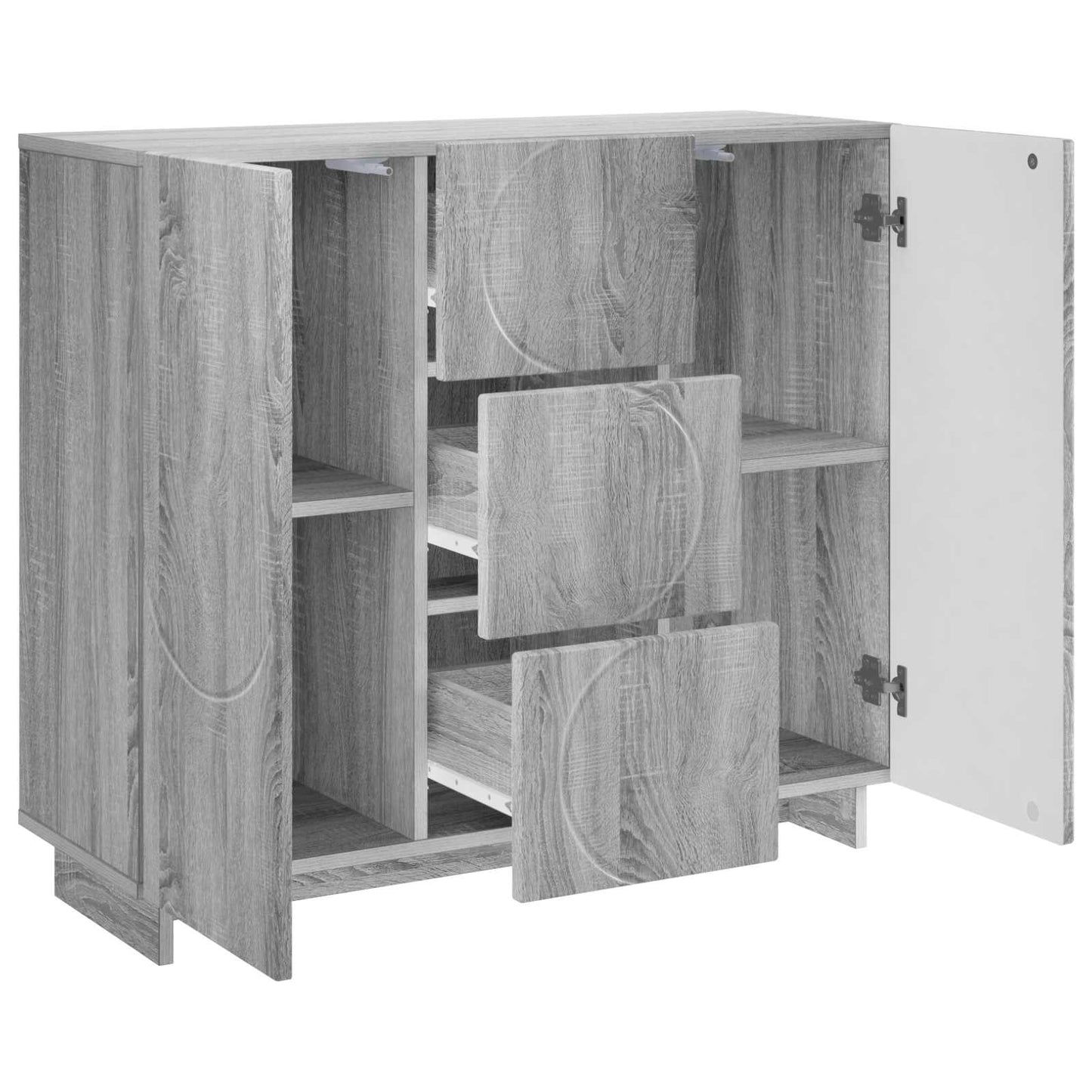 Sideboard Grå Sonoma 85.5 x 31 x 75 cm Konstrueret træ