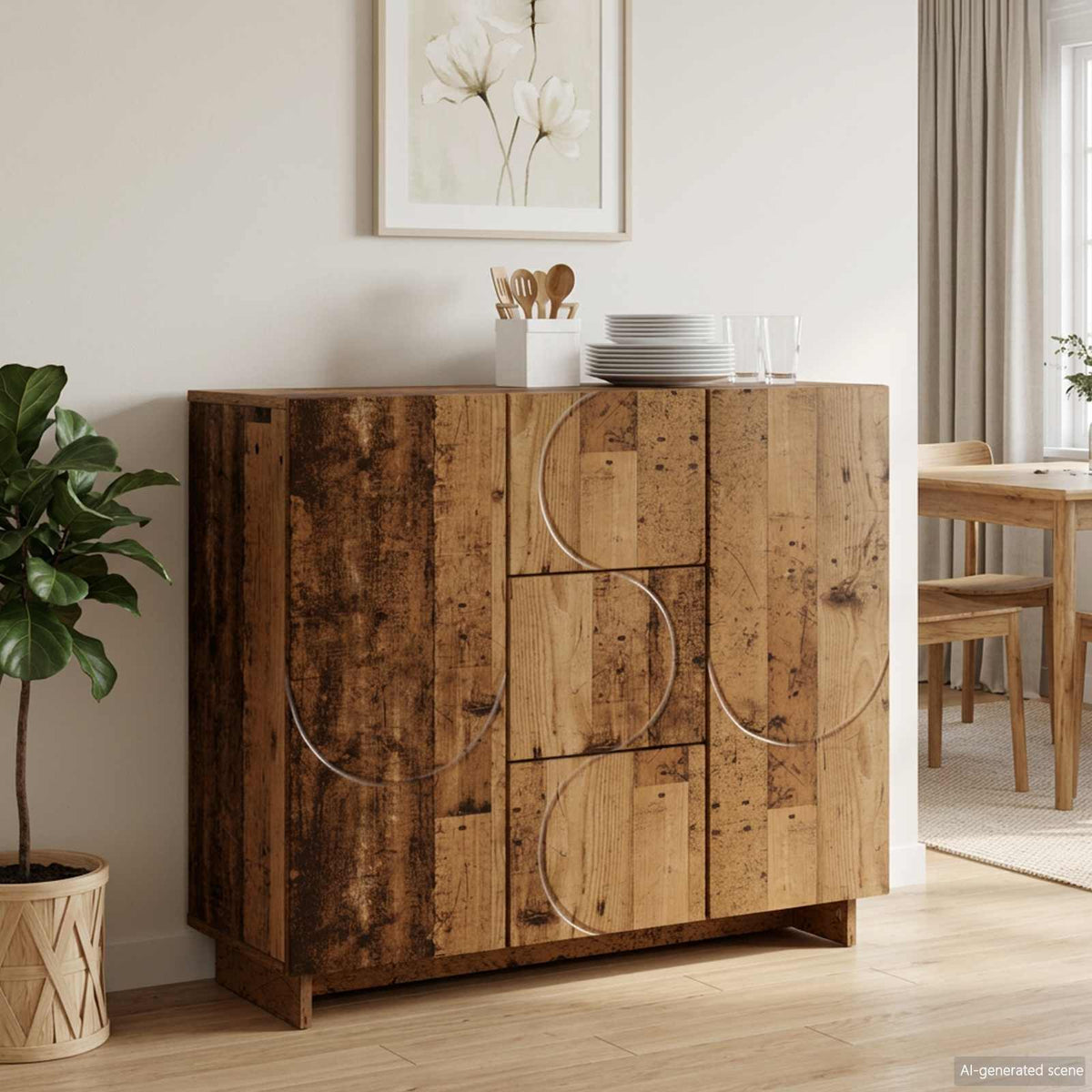 Sideboard Gammelt træ 85.5 x 31 x 75 cm Konstrueret træ