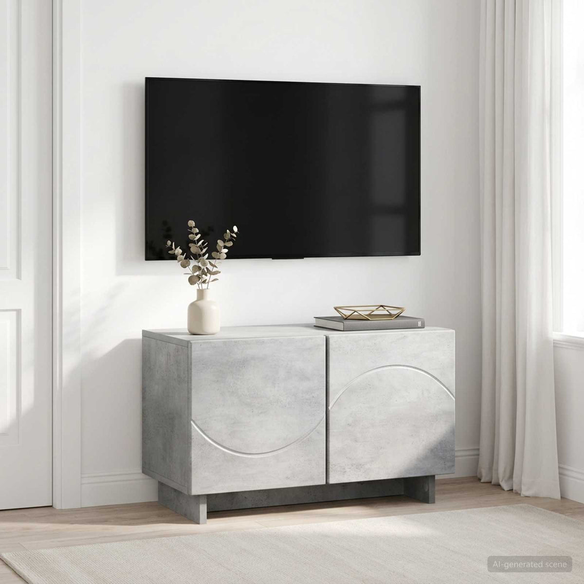 TV-bord 60 x 34.5 x 40 cm Betongrå Konstrueret træ