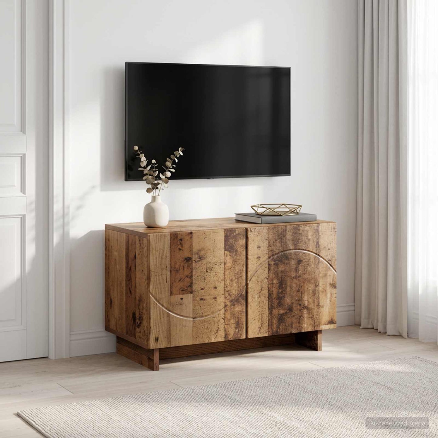 TV-bord 60 x 34.5 x 40 cm Gammelt træ Konstrueret træ
