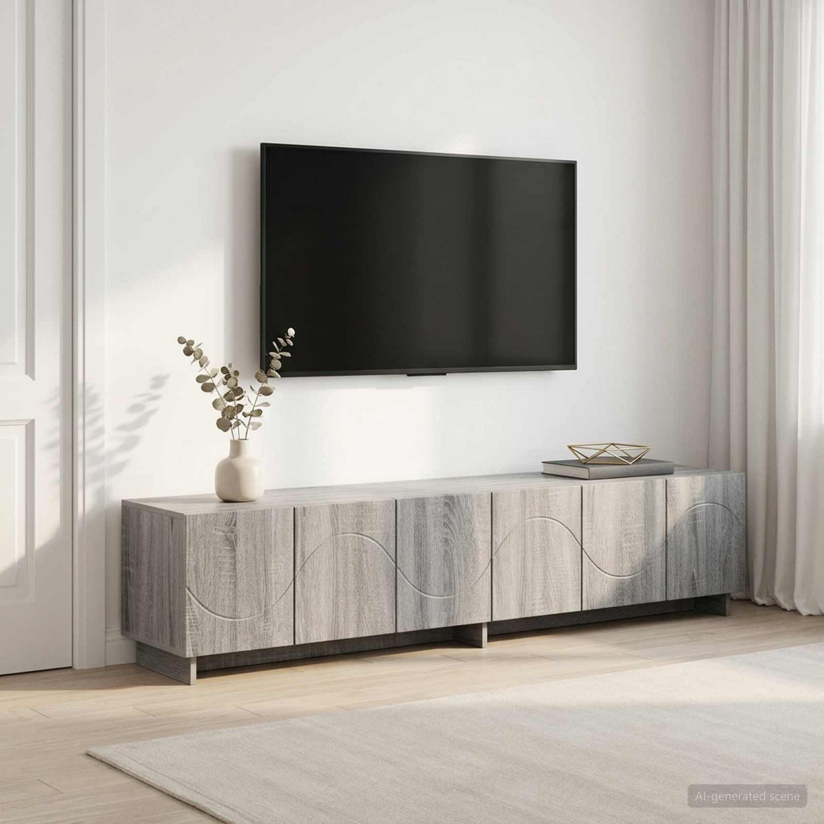 TV-bord 180 x 34,5 x 40 cm Grå Sonoma Konstrueret træ