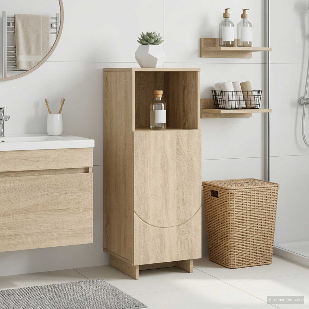 Badskab Sonoma-eg 36.5 x 38 x 95 cm Konstrueret træ