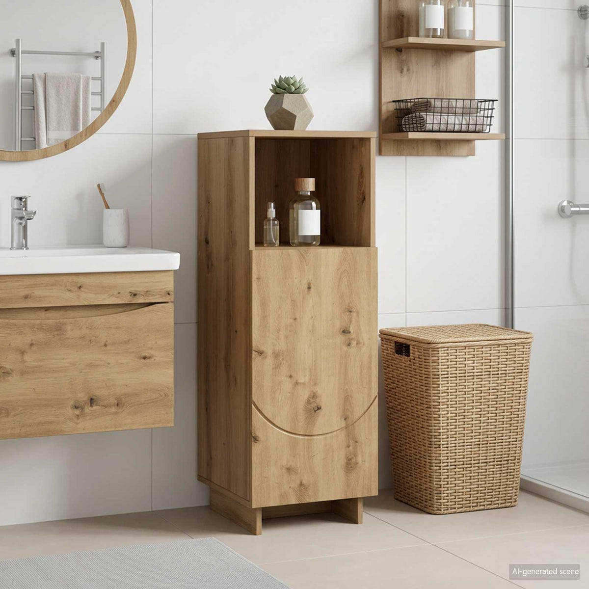 Badskab Artisan-eg 36.5 x 38 x 95 cm Konstrueret træ